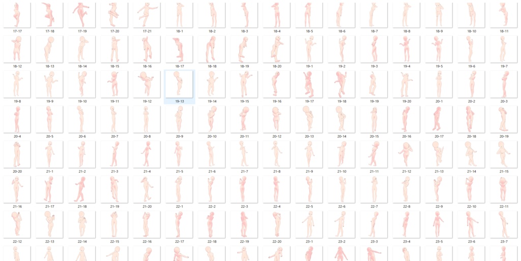 女の子立ち絵ポーズ50②【トレス素材】