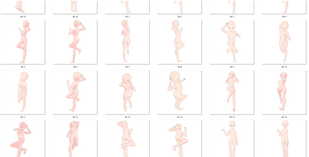 女の子立ち絵ポーズ50②【トレス素材】