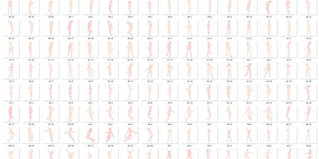 女の子立ち絵ポーズ50②【トレス素材】