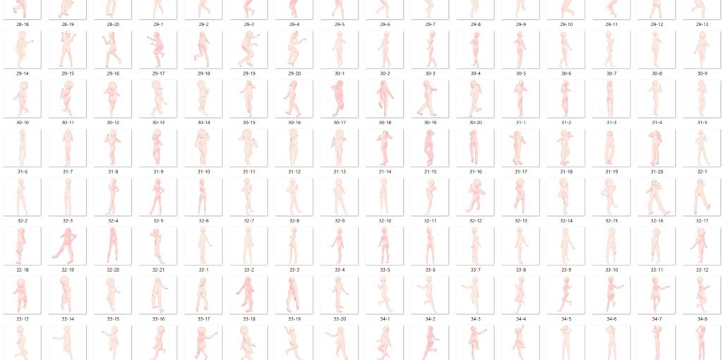 女の子立ち絵ポーズ50②【トレス素材】