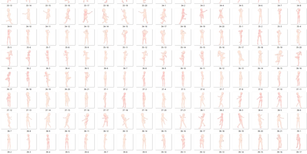 女の子立ち絵ポーズ50②【トレス素材】