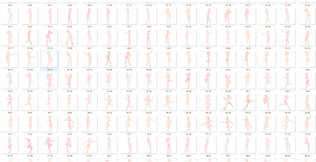 女の子立ち絵ポーズ50②【トレス素材】