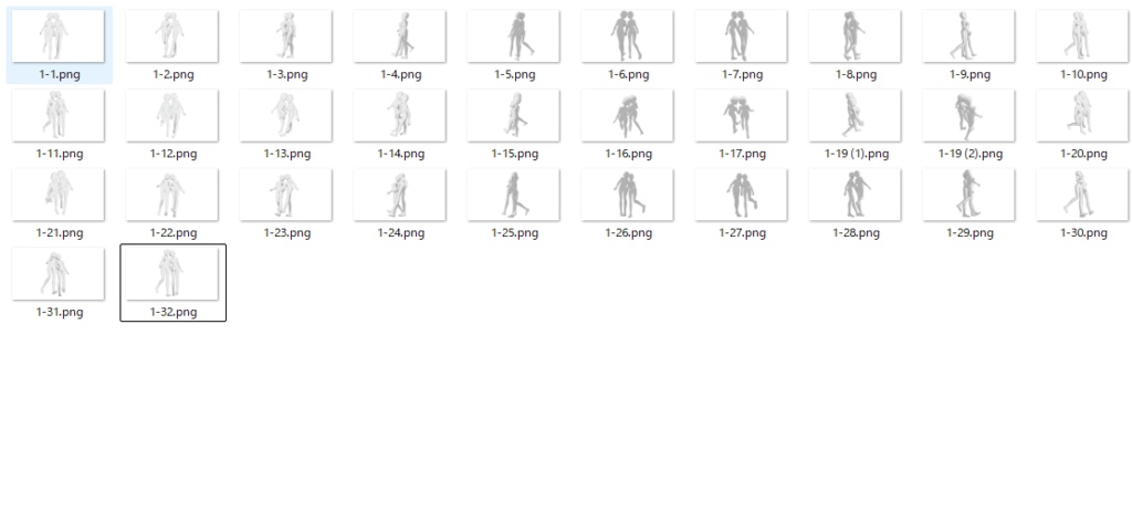 【トレス素材】仲良し女の子2人のポーズ集【商用利用可】