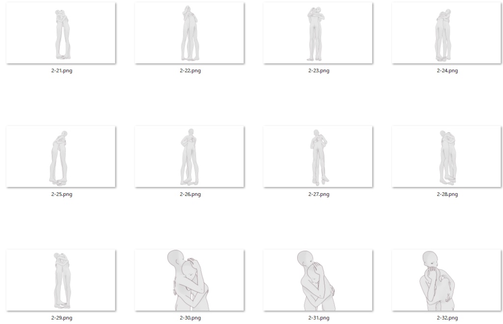 【トレス素材】BL風ポーズ③【商用可】