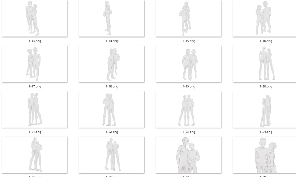 【トレス素材】BL風ポーズ③【商用可】