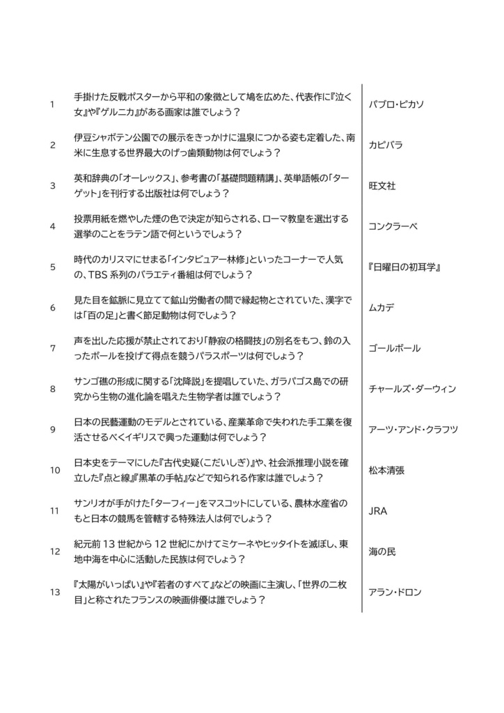 【クイズ問題集】ピジョンミルク