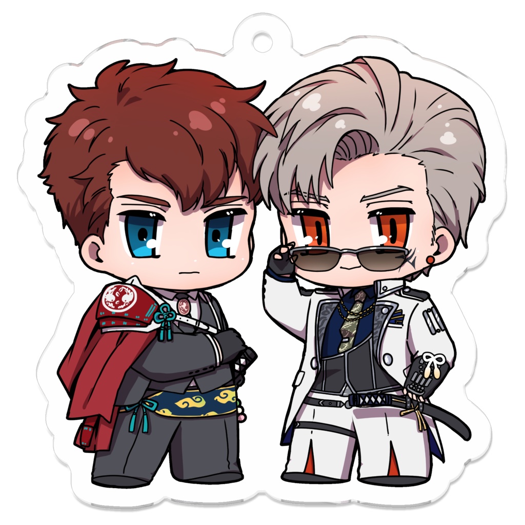 すいーつお兄さんとお頭の戦装束アクキー