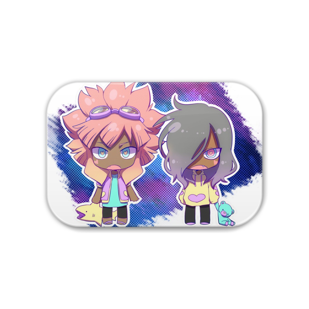 宇宙と友達缶バッジ