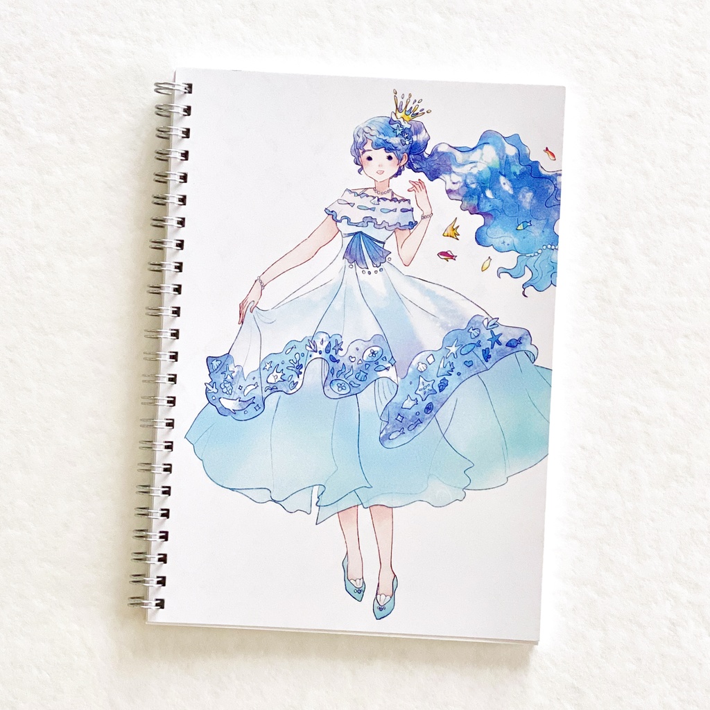 リングノートA5「海ドレスのお姫さま」