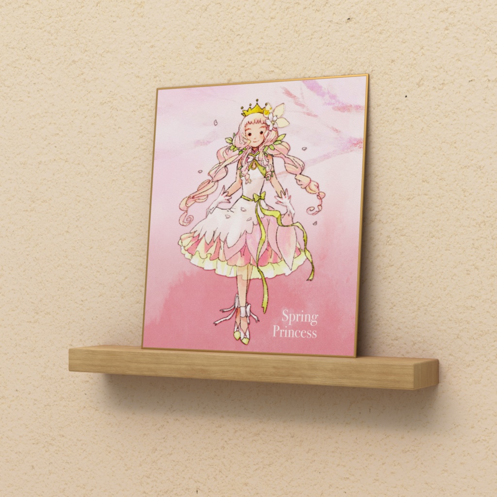 色紙「春のプリンセス」