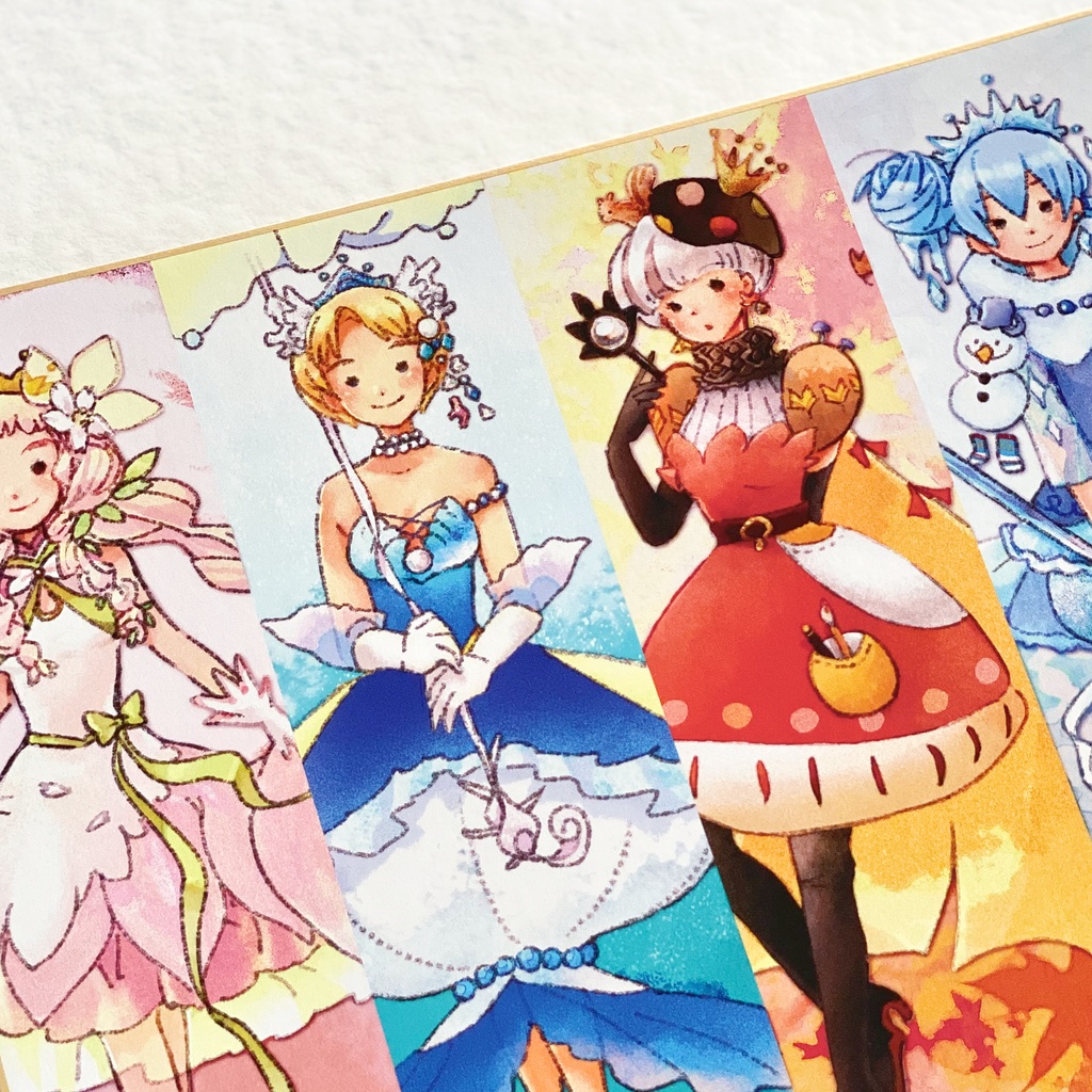 色紙「四季のお姫さま」