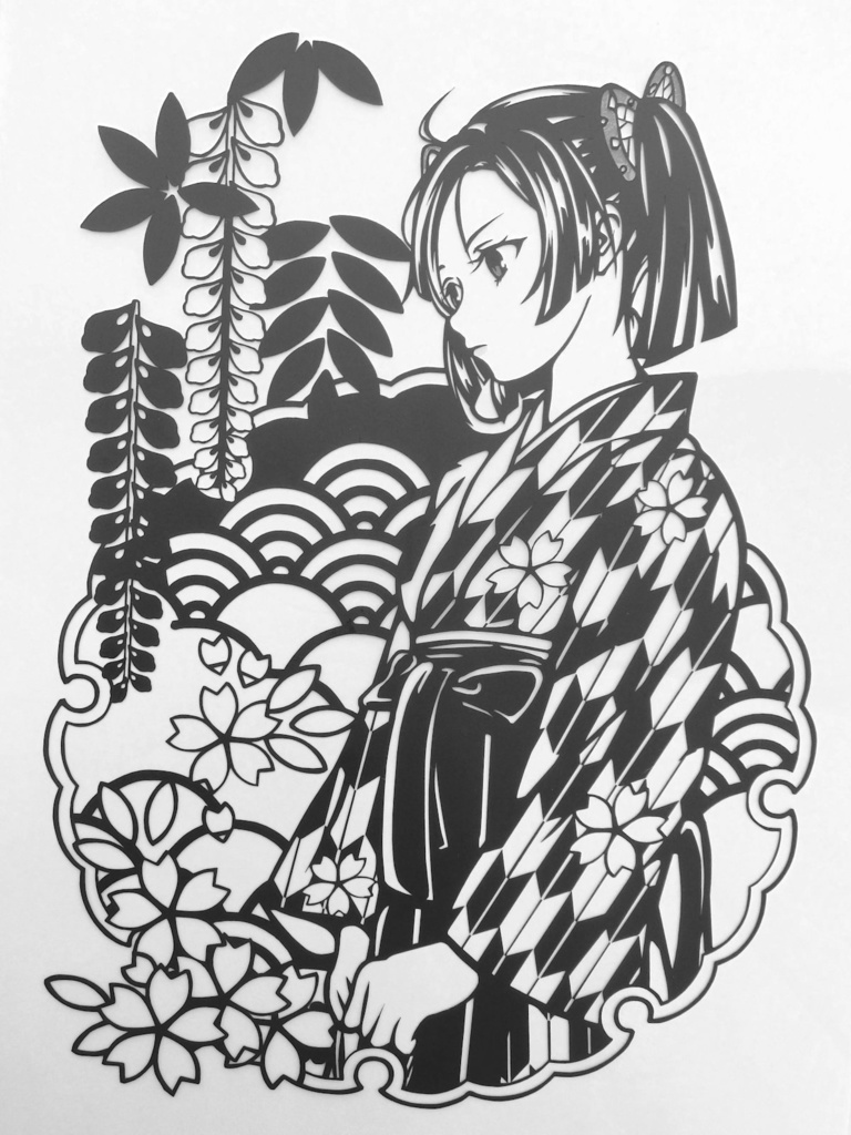 切り絵『大正女学生神崎アオイ』