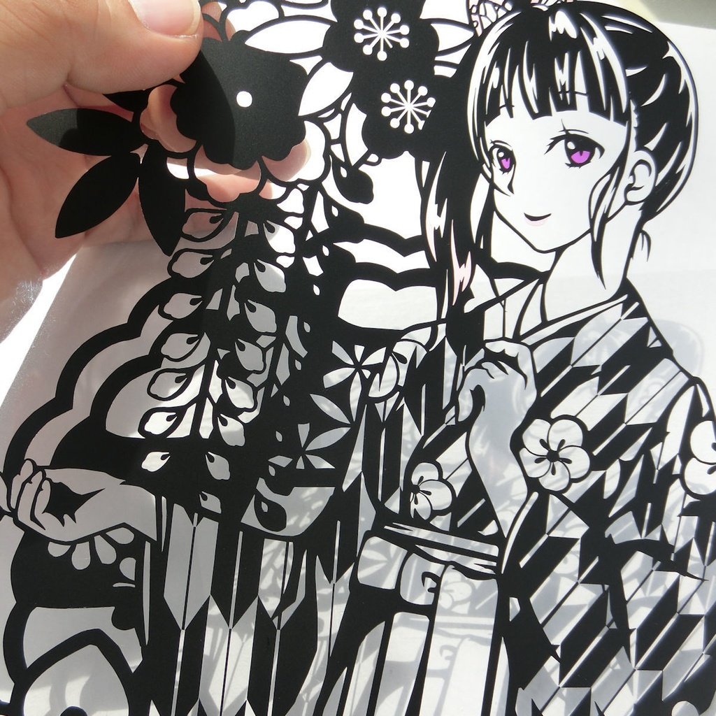 切り絵『大正女学生栗花落カナヲ』