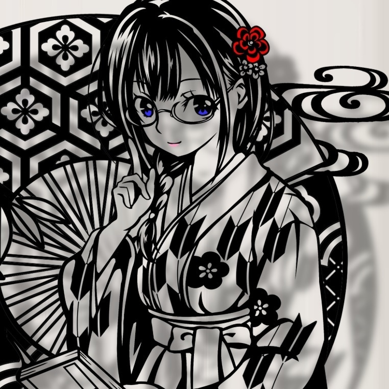 切り絵『大正ロマン図書室の女学生』