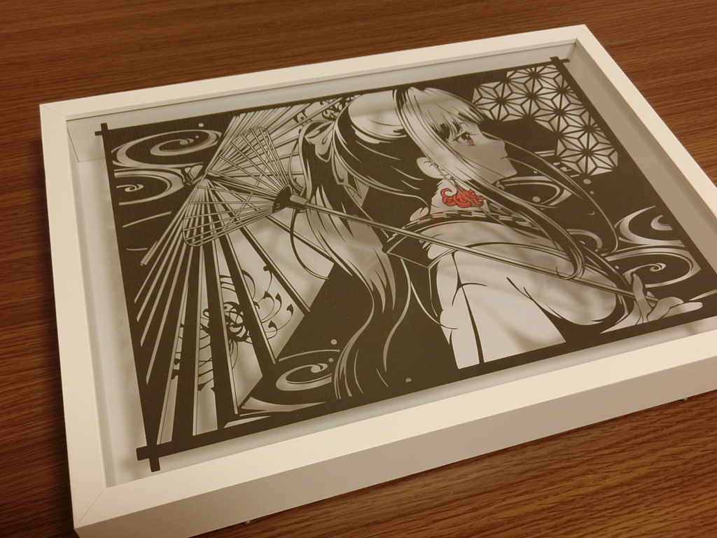 切り絵【井ノ上たきな・着物】B4サイズ