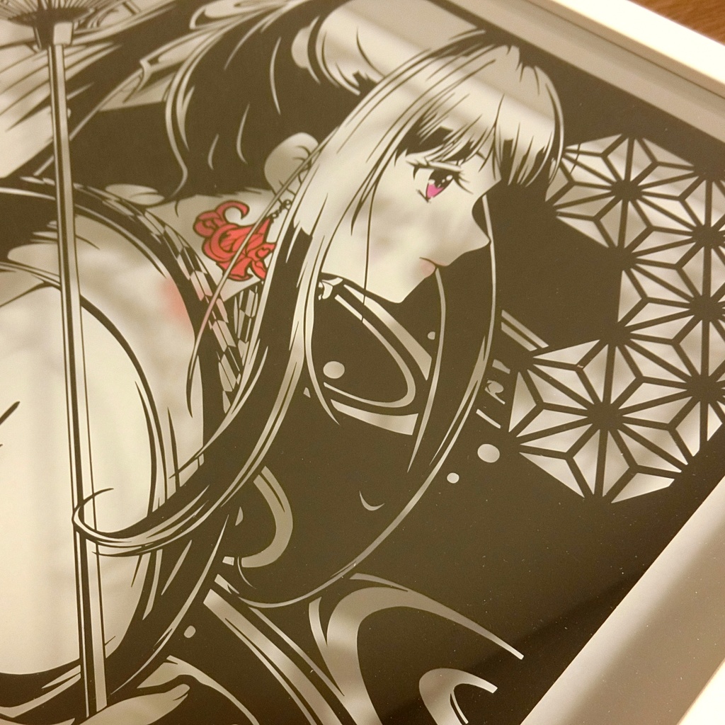 切り絵【井ノ上たきな・着物】B4サイズ