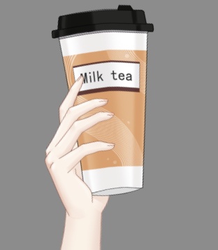(ミルクティーシェイク一杯)ミルクティー(コーヒー)を持っている 追加トッピング / Live2D / 配信 / 素材 / 配信用アセット