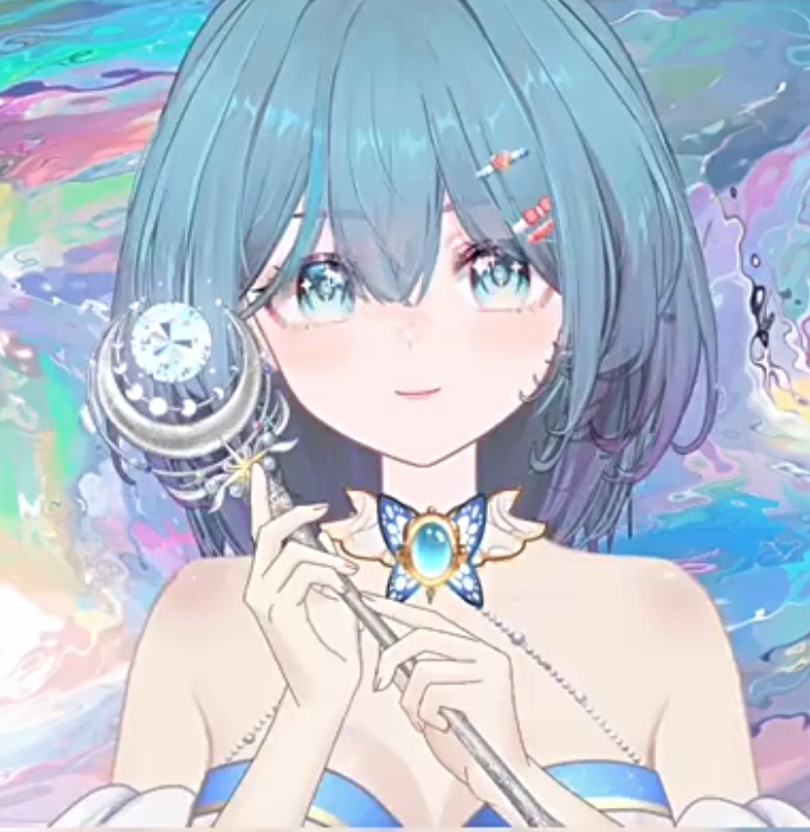 手に月の scepter を持つジェスチャー /Live2D /Stream / Material /Streaming Assets