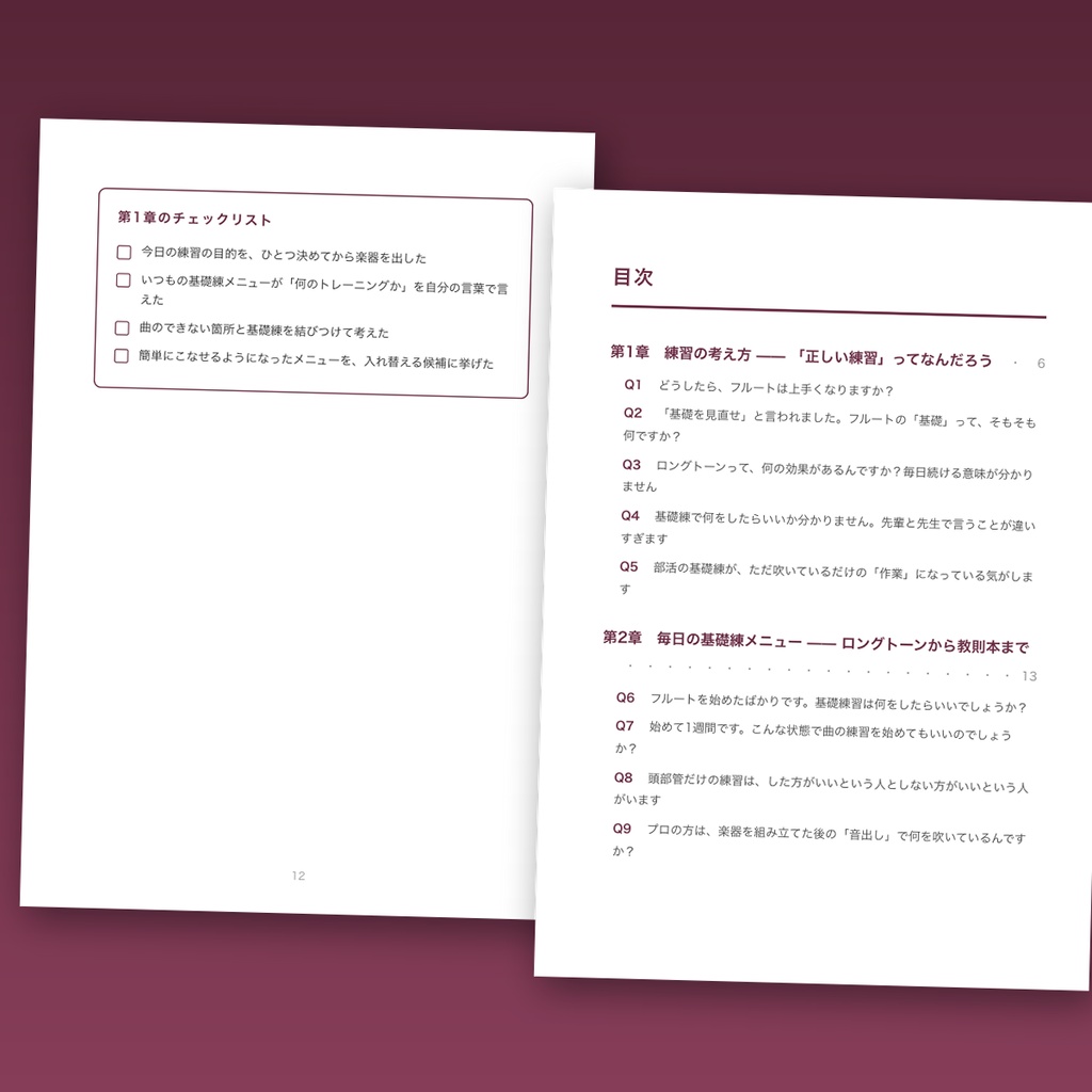 フルート上達Q&Aライブラリー Vol.3「練習編」― 毎日の練習を変える33の疑問と答え【PDF・52ページ】