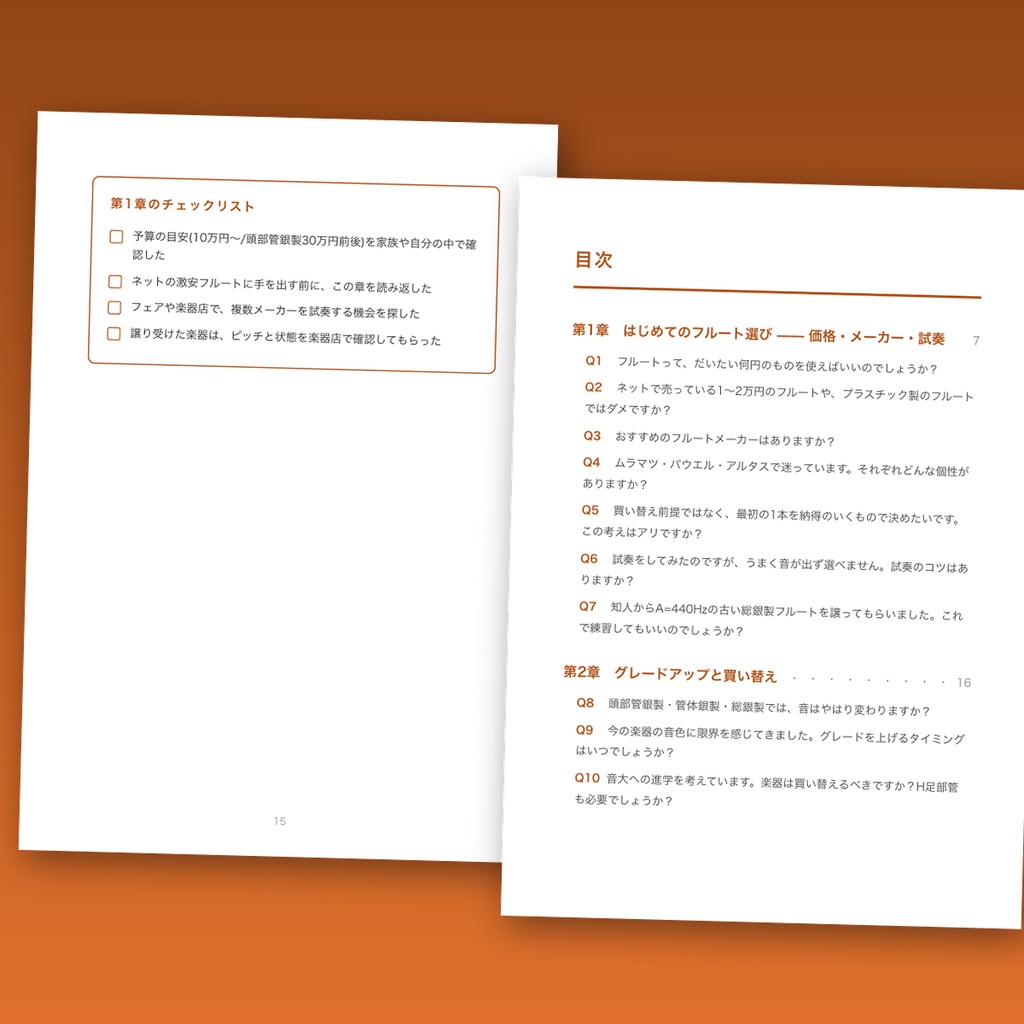 フルート上達Q&Aライブラリー Vol.4「楽器編」― 選び方からお手入れまで43の疑問と答え【PDF・65ページ】