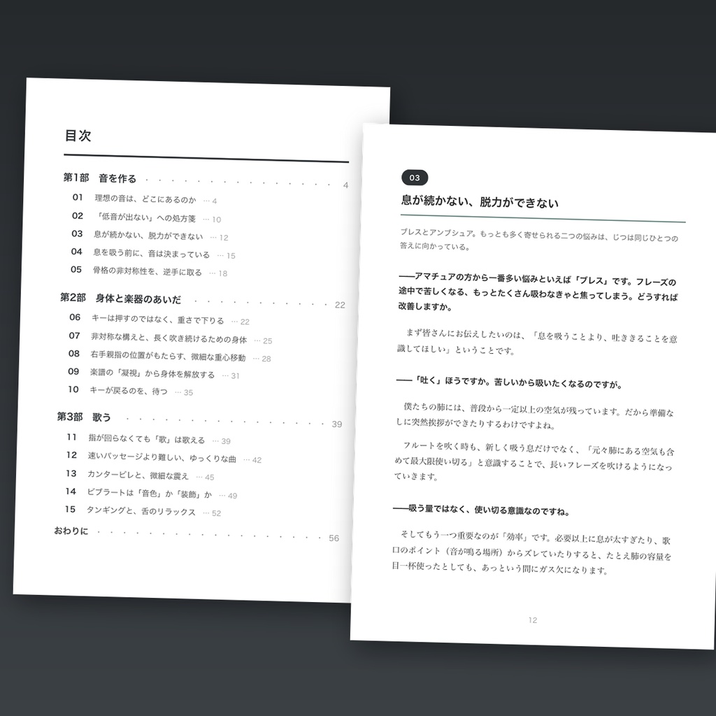 フルート対話ライブラリー Vol.1「音と身体」― その時、奏者は何を考えているか【PDF・58ページ】
