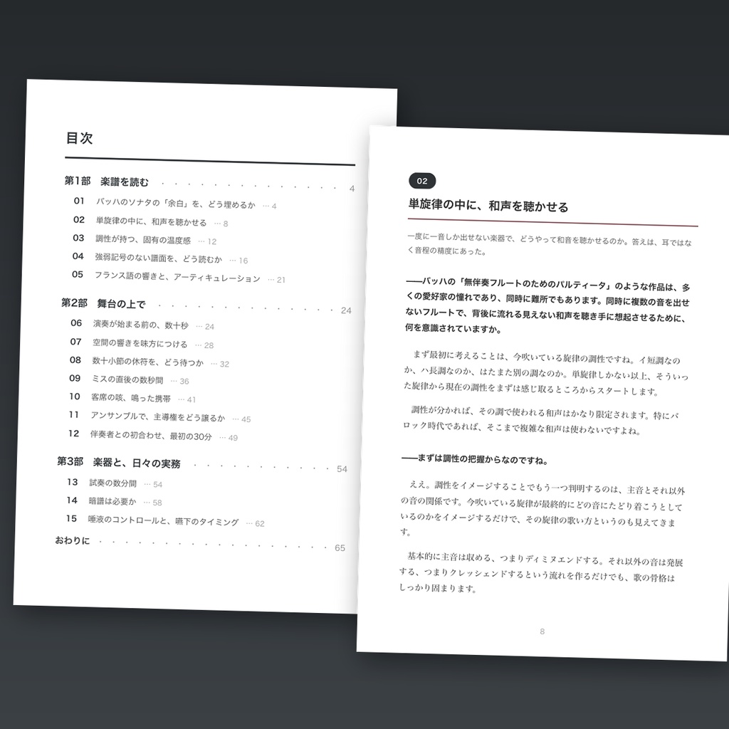 フルート対話ライブラリー Vol.2「楽譜と本番」― その時、奏者は何を考えているか【PDF・67ページ】