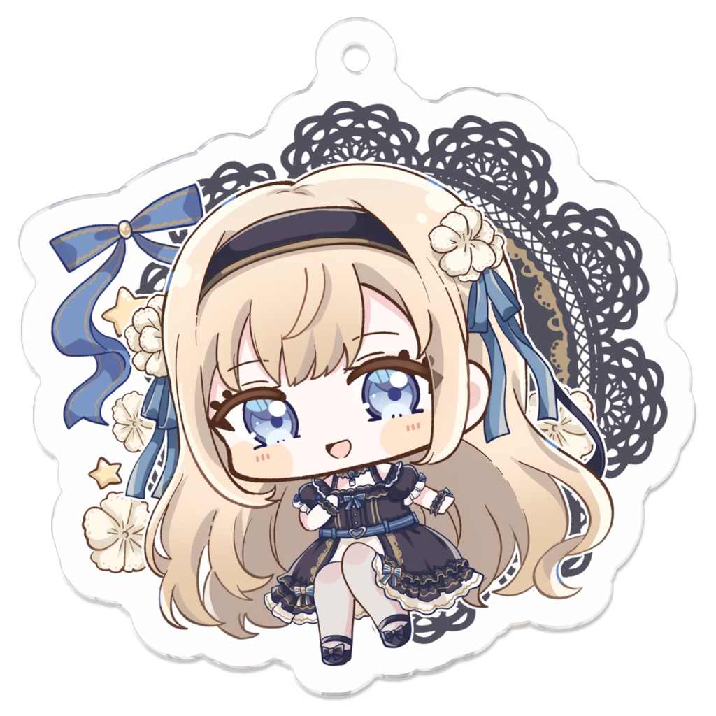 星見いおりHalf Anniversaryアクリルキーホルダー50mm×50mm(背景あり)