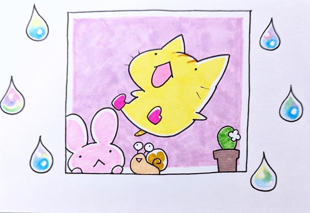 ☔雨ふりのぷねこ☔