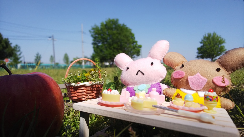 ちーちゃんとこげちゃんぬいぐるみ（ふかふかクッション付きｖ）