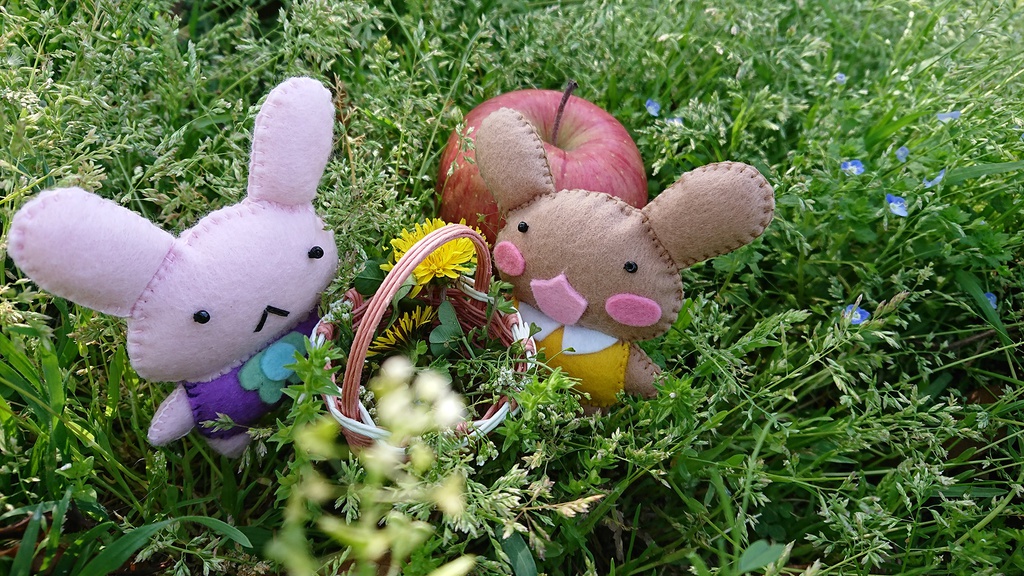 ちーちゃんとこげちゃんぬいぐるみ(ふかふかクッション付きv)