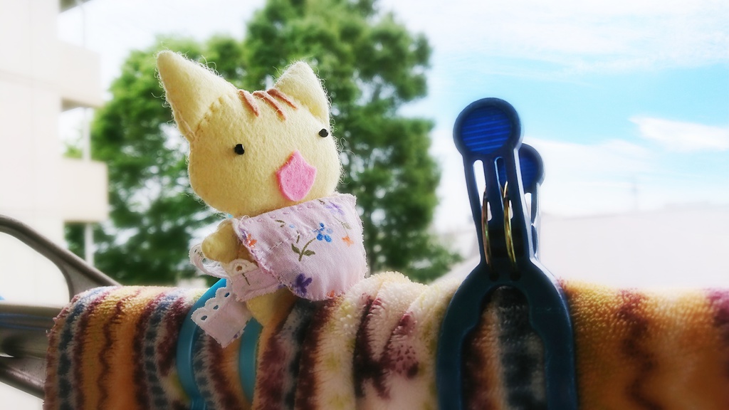 ぷねことかへるぬいぐるみ（フリフリ花柄エプロン付きｖ）