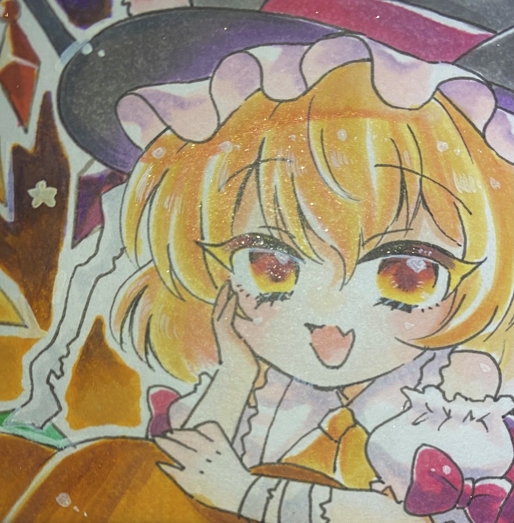 【ミニ色紙原画】東方 ハロウィンフランドール🎃