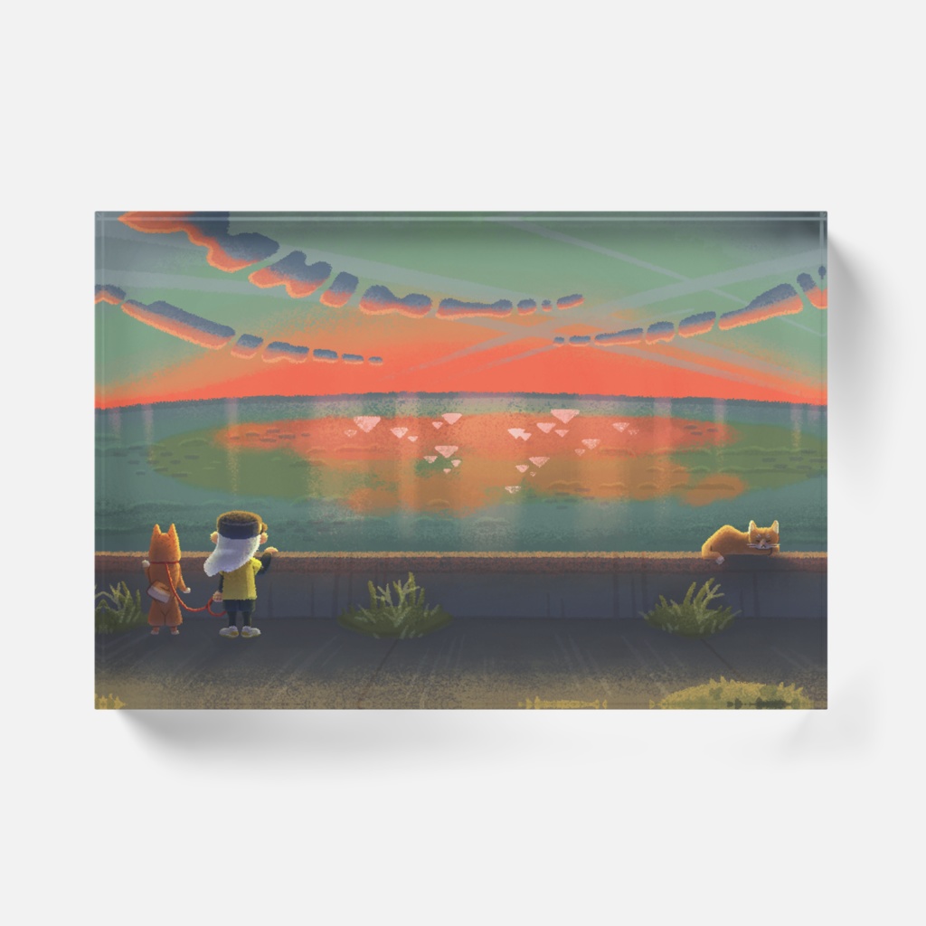 【アクリルブロック】朝の海