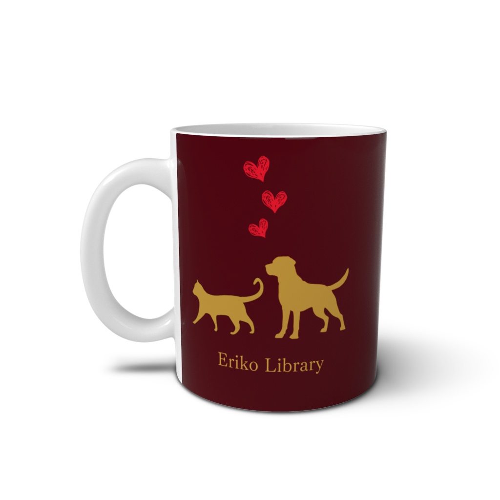 枝浬菰文庫マグカップ紅