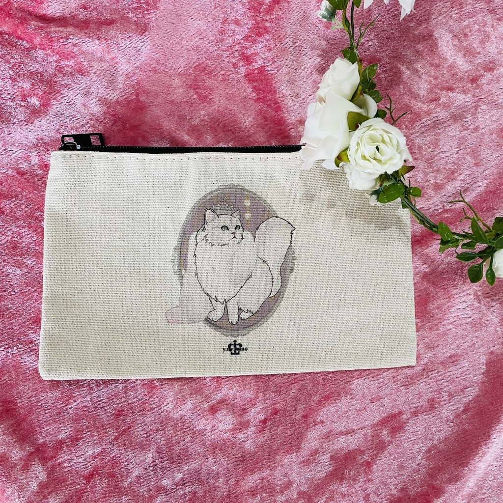 チンチラシルバー in the mirror ポーチ パープル(S)