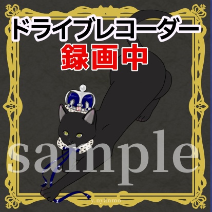 ドライブレコーダー録画中!防犯グッズ車用品マグネットステッカー 黒猫 ブラック