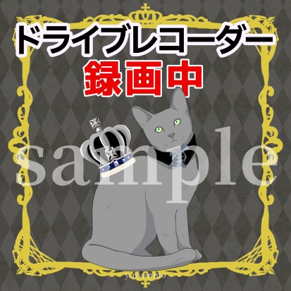 ドライブレコーダー録画中!防犯グッズ車用品マグネットステッカー ロシアンブルー グレー