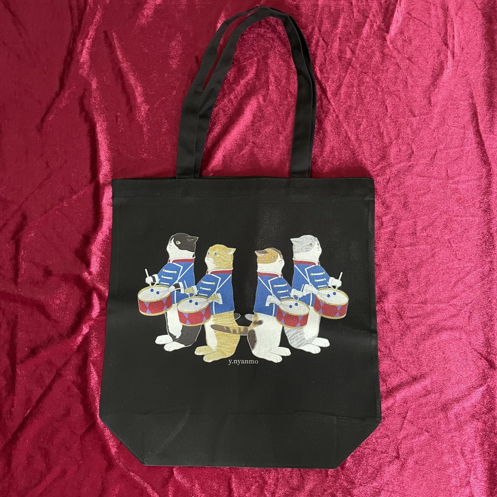猫の鼓笛隊 トートバッグ ブラック