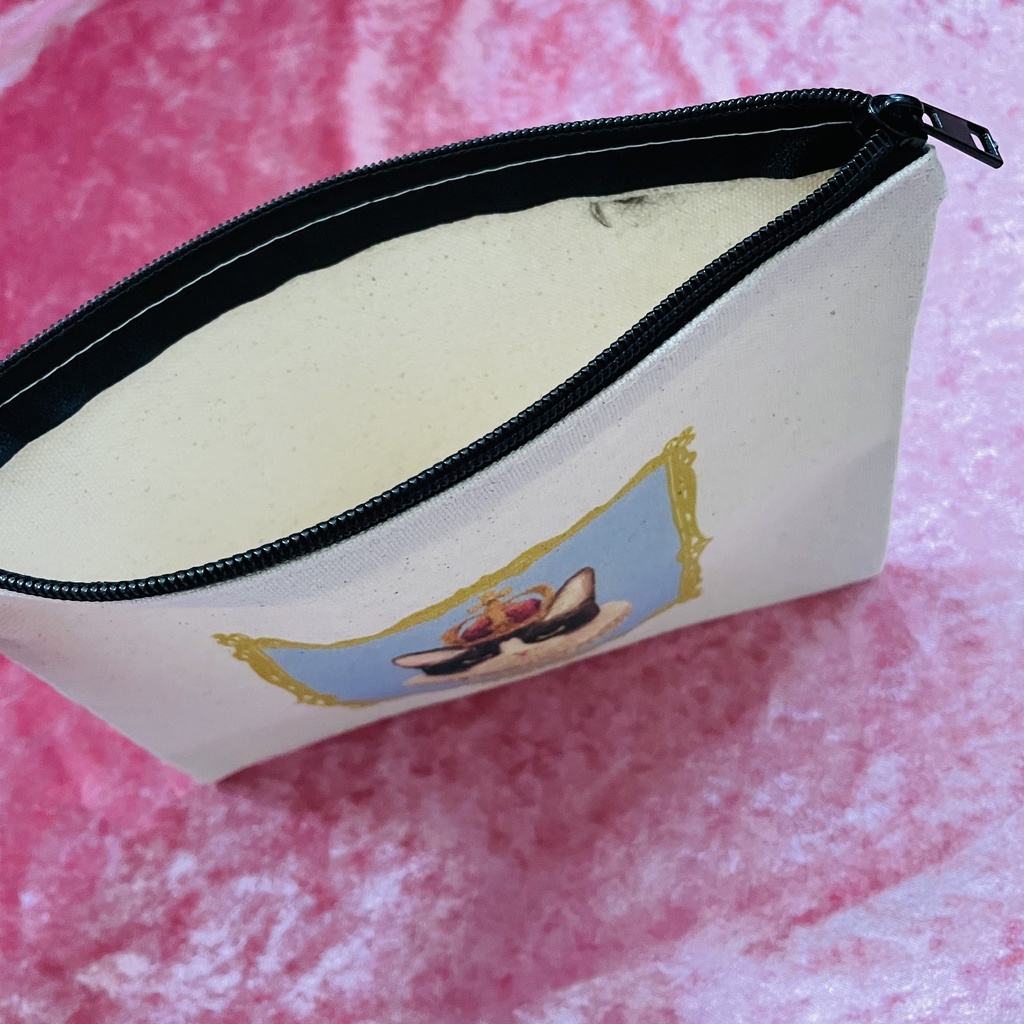 ハチワレ猫 ポーチ (M)