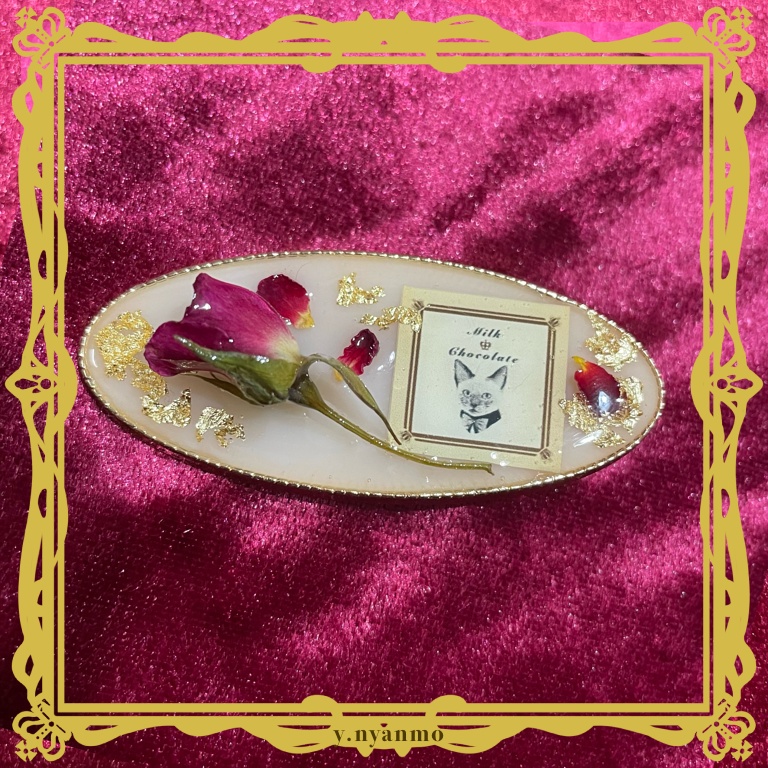 ハンドメイド　ヘアクリップ　薔薇ホワイト