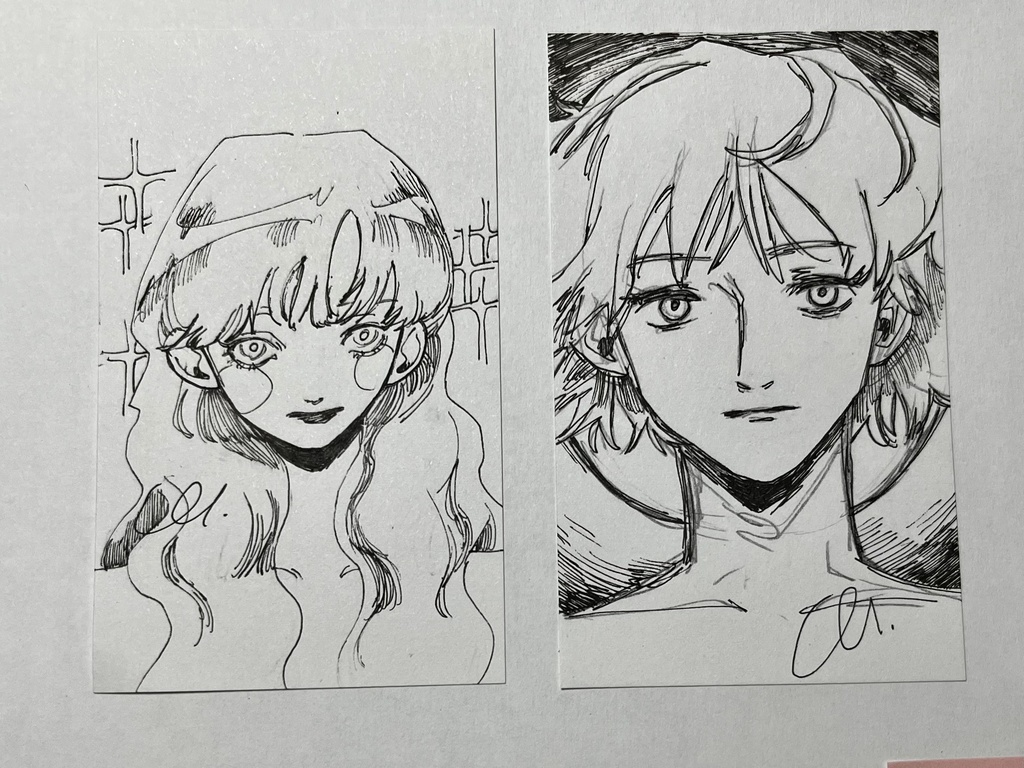 イラスト原画 名刺カードサイズ 2枚セット