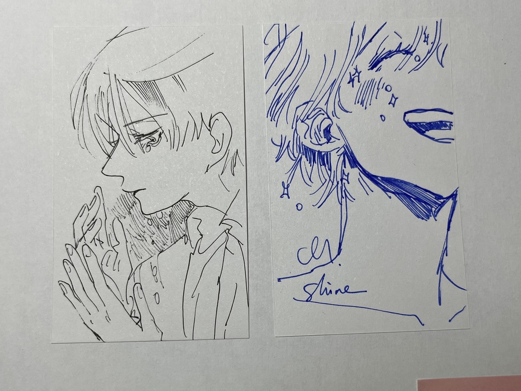 イラスト原画 名刺カードサイズ 2枚セット