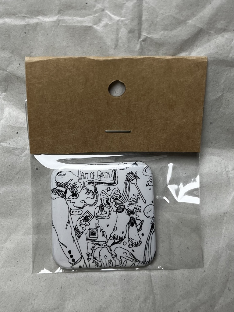 スクエア缶バッジ らくがき