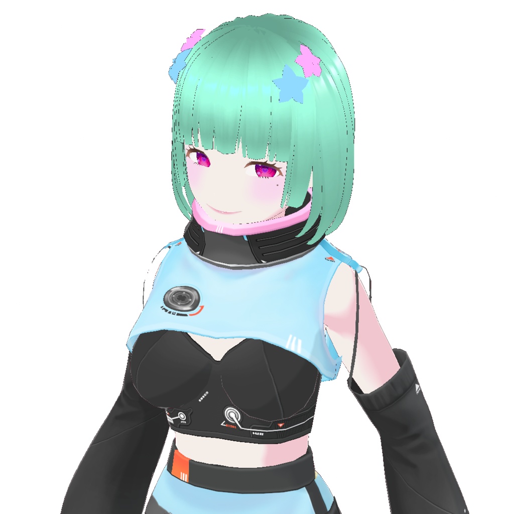 【VRoidテクスチャ】リボンと星の髪留め