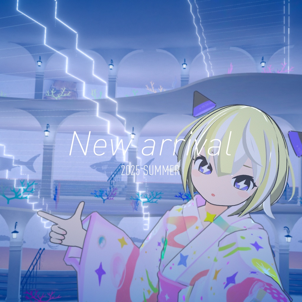 VRC対応:浴衣(着物) + 巾着 + 下駄