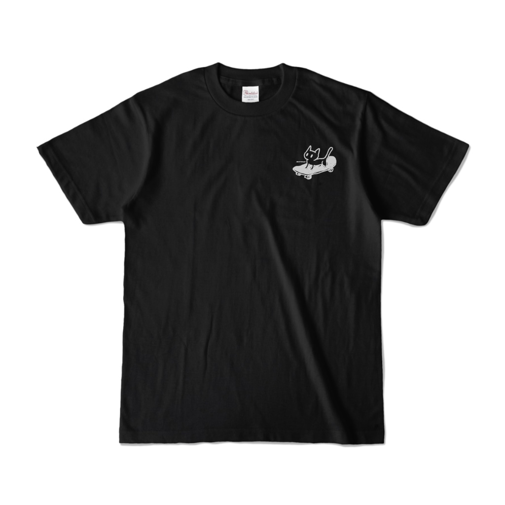 メトロミュー / METRO MEW Tシャツ スケボーねこ(黒)