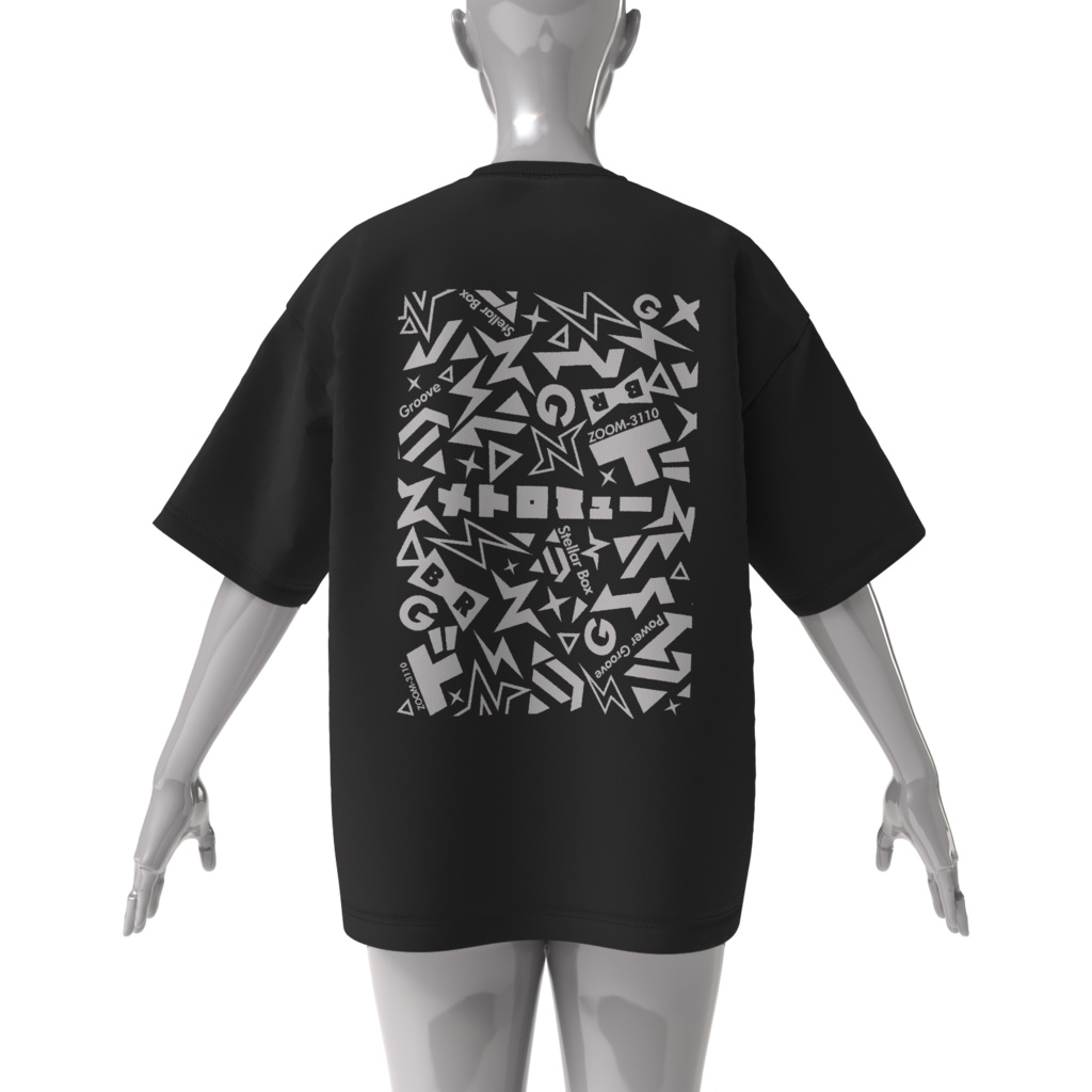 メトロミュー / METRO MEW　両面プリントBIGシルエットTシャツ