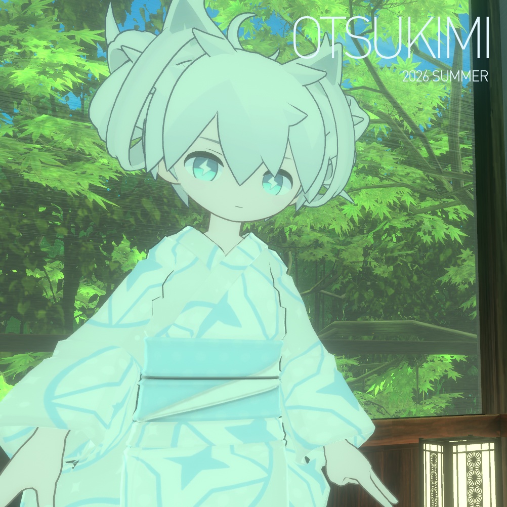 【GBXDアバター(おつきみ・nano)対応】VRChat:浴衣(着物) + 巾着 + 下駄