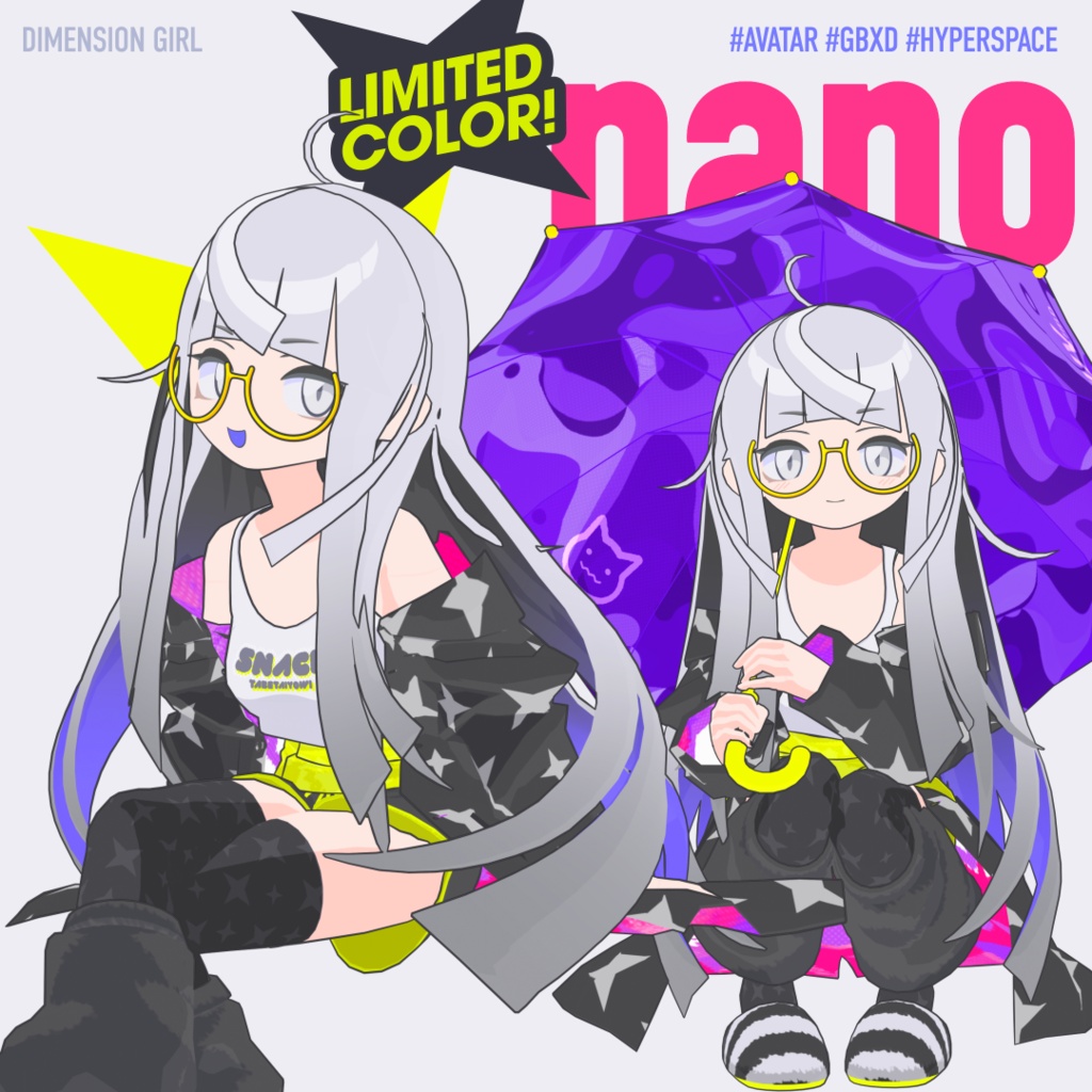 なの/nano【オリジナル3Dモデル】VRChatアバター 衣装セット2点付きv2.1