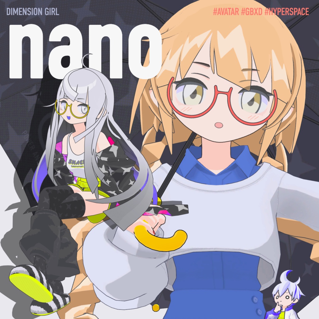 なの/nano【オリジナル3Dモデル】VRChatアバター 衣装セット2点付きv2.1